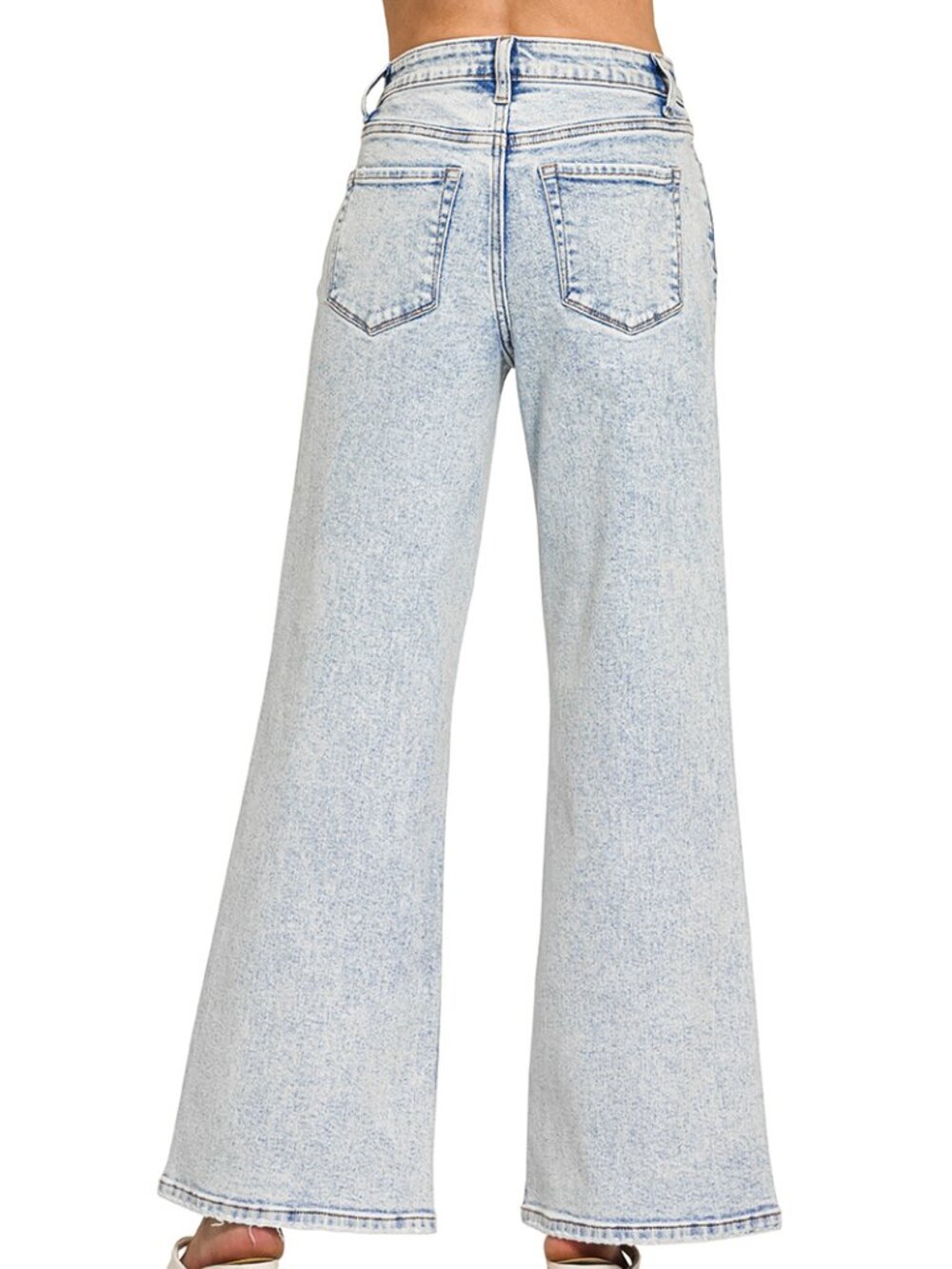 Light wash wide leg denim pants - Picture 4 of 6